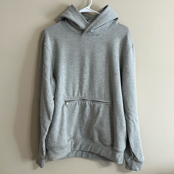 Richie Le Collection Heather Grey Zip Pocket Hoodie - Picture 1 of 11